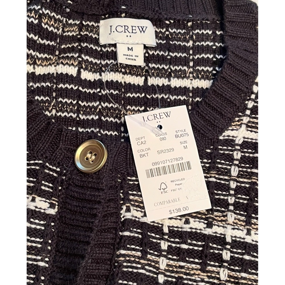 New J. Crew Tweed Lady Cardigan Sweater Womens Size Medium Cozy Business Casual - Picture 8 of 9